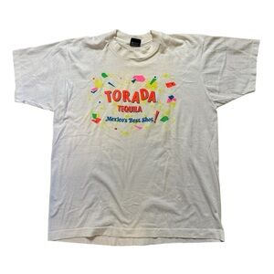 Vtg Torada Tequila Shirt XL White 80s Screen Stars Liquor Best Shot In Mexico